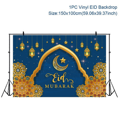 Eid Mubarak Background 2023 Kareem Ramadan Decoration for Home Islamic Muslim Party Supplies Ramadan Mubarak Decor Eid Al Adha