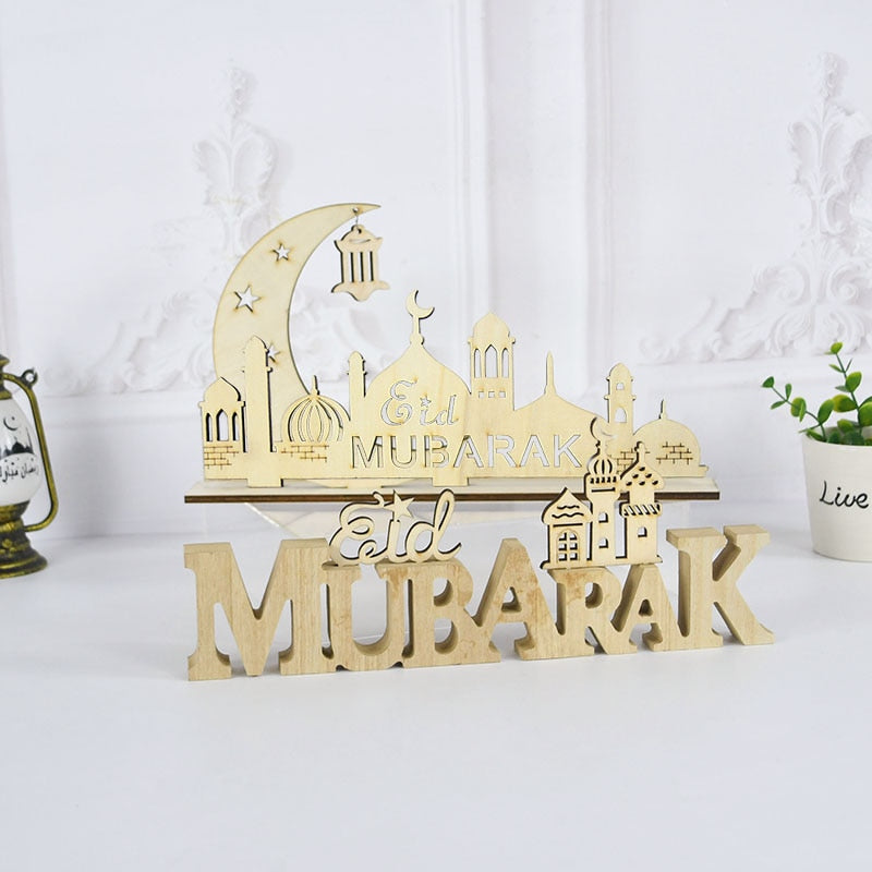 Eid Mubarak Wooden Ornament Ramadan Decorations For Home Islamic Muslim Party Supplies Eid Al Adha Favor Ramadan Kareem Gifts