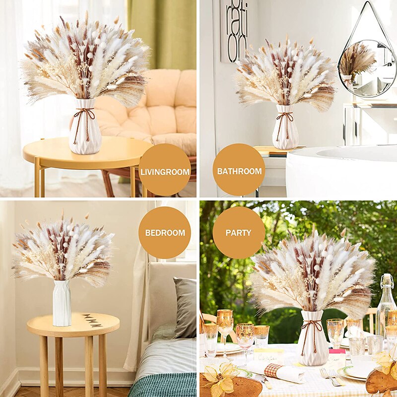 Natural Dried Pampas Grass Bouquet Boho Home Nordic Decor.