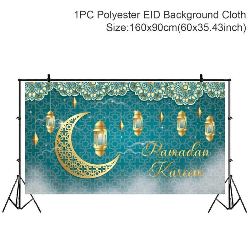 Eid Mubarak Background 2023 Kareem Ramadan Decoration for Home Islamic Muslim Party Supplies Ramadan Mubarak Decor Eid Al Adha