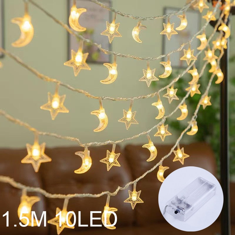 EID Mubarak Lantern LED Light Ornaments Eid Al-Fitr Aid Islamic Muslim Party Decor Supplies Ramadan Kareem Decoration for Home