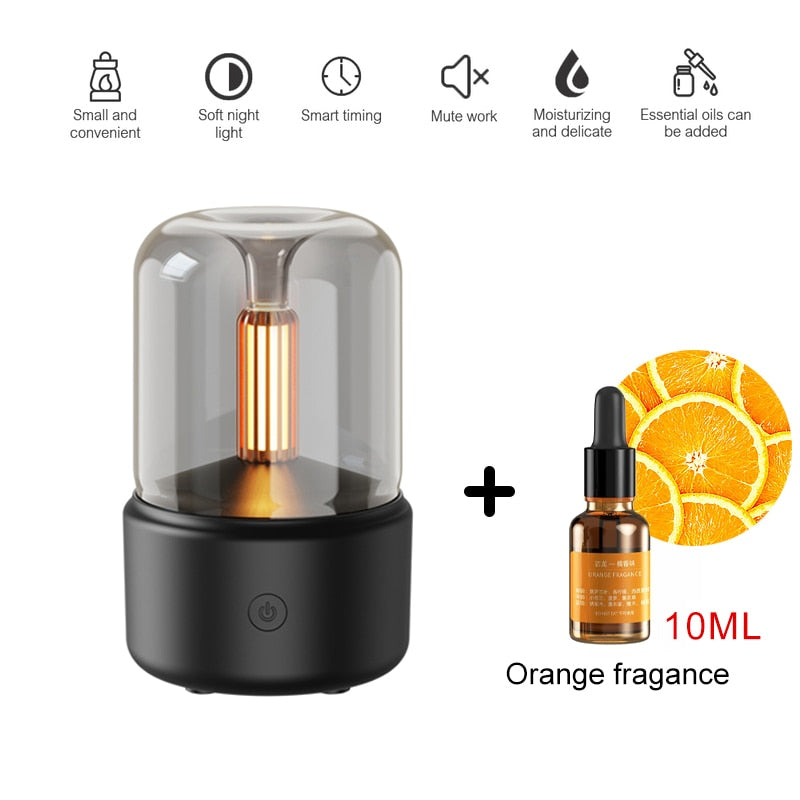 Portable Candlelight, Aroma Diffuser, USB Electric Home Air Humidifier.