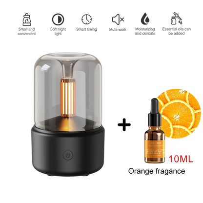 Portable Candlelight, Aroma Diffuser, USB Electric Home Air Humidifier.