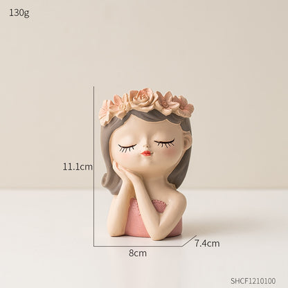 Cute Girl Decorative Nordic Flower Pot - Home at First Site