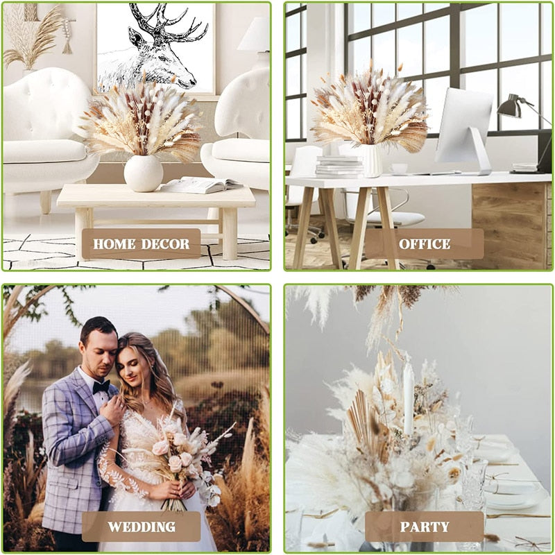 Natural Dried Pampas Grass Bouquet, Nordic Home Decor