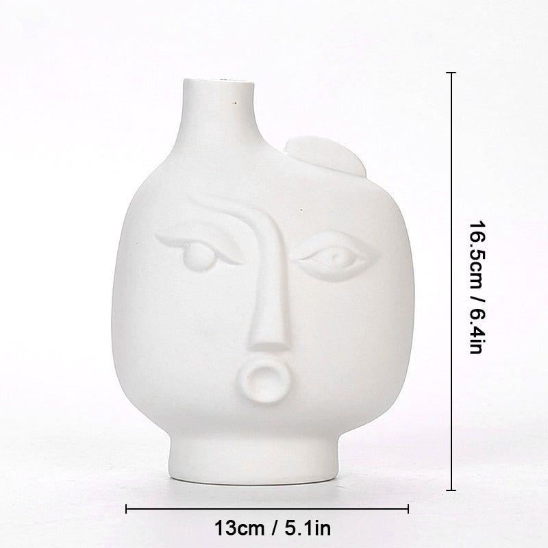 Nordic Ceramic Vase Creative Washbasin Chest Shape Art Vases Male And Female Model Vase For Birthday Gift Home Office Decoration