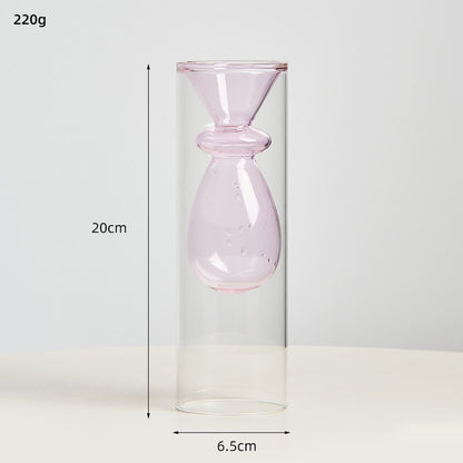 Nordic Home Decor Glass Vase Living Room Decoration Flower Vase Transparent Home Decorations Decorative Glasses Gifts