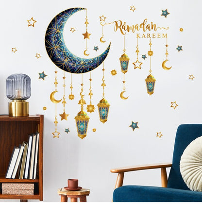 Eid Window Stickers Ramadan Decoration 2023 Eid Mubarak Decor for Home Ramadan Kareem Islam Muslim Party Supplies Eid Al-fitr