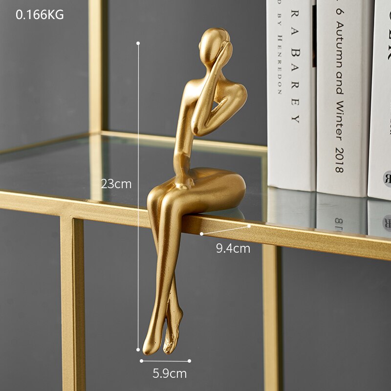 Home Decoration Accessories, Golden Reading Figures