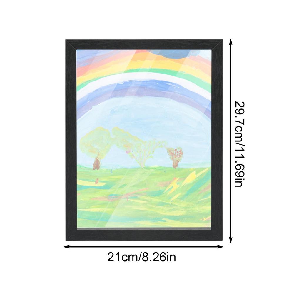 Wooden Children's Art Frame, Kid's Drawings Artwork Oil Painting, Storage Box Wall Decor