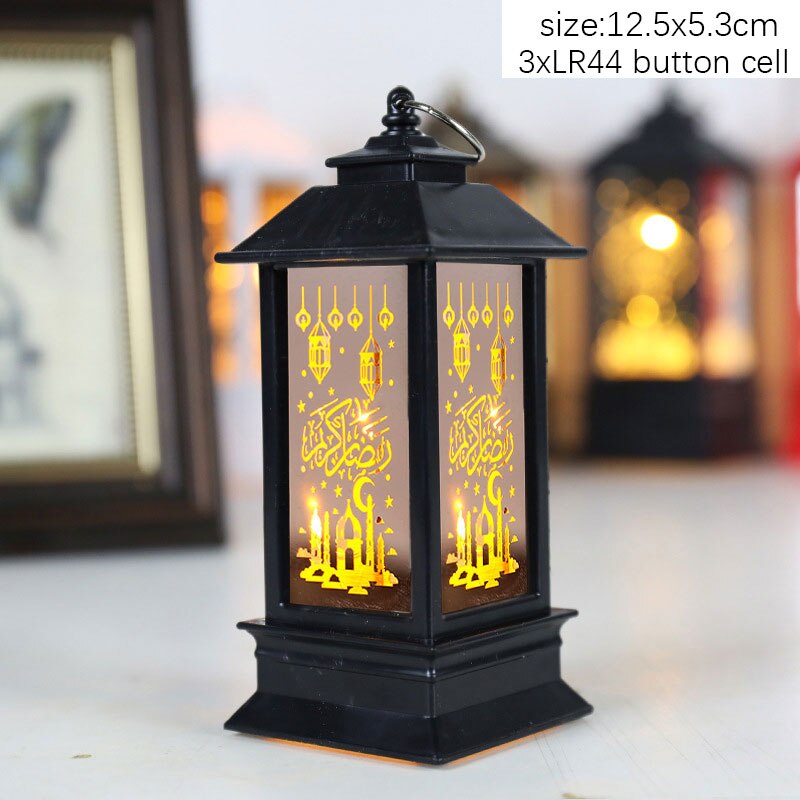 EID Mubarak Lantern LED Light Ornaments Eid Al-Fitr Aid Islamic Muslim Party Decor Supplies Ramadan Kareem Decoration for Home