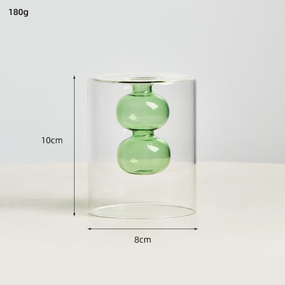 Nordic Home Decor Glass Vase Living Room Decoration Flower Vase Transparent Home Decorations Decorative Glasses Gifts