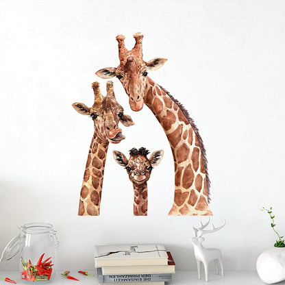 Cute Giraffe Family Wall Stickers, Living Room Wall Decor