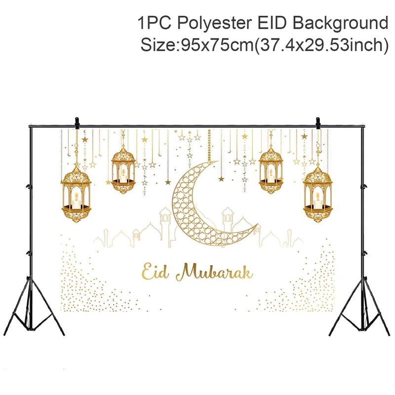 Eid Mubarak Background 2023 Kareem Ramadan Decoration for Home Islamic Muslim Party Supplies Ramadan Mubarak Decor Eid Al Adha