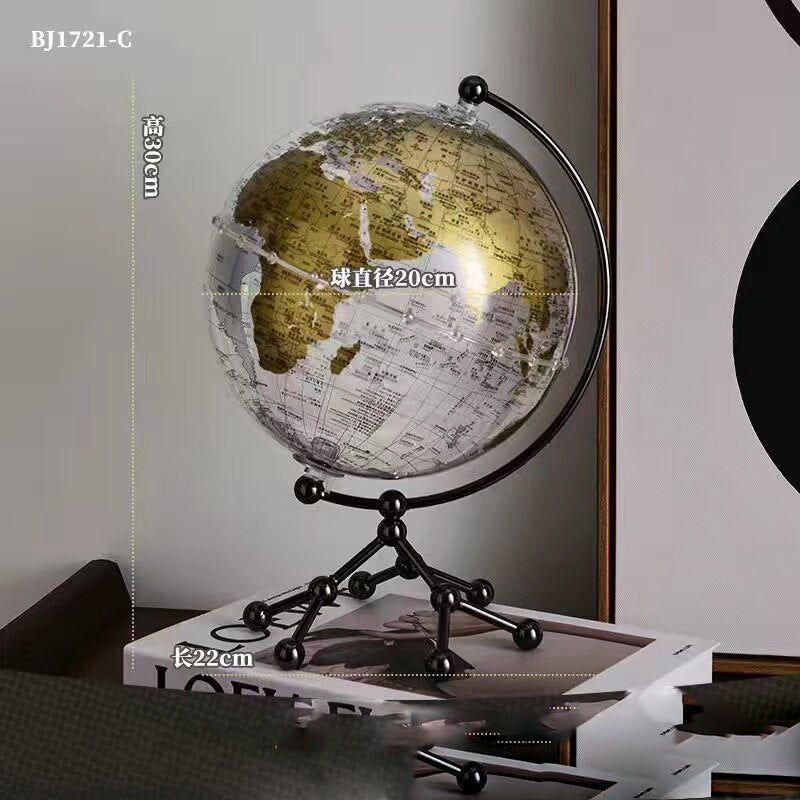 Transparent Globe Home Decor World Map Room Decor Geography Office Educational Ornament Desk Accessories School Supplies