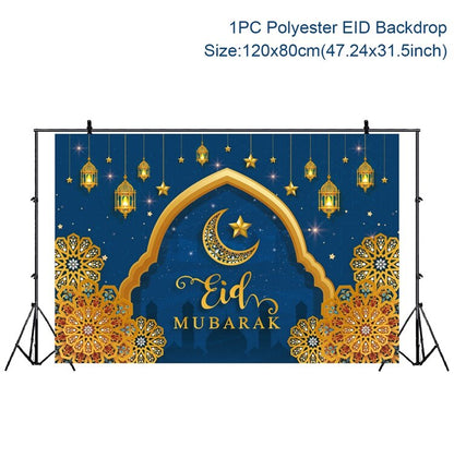 EID Mubarak Outdoor Fan-shaped Flag Banner Ramadan Decoration For Home Islamic Muslim Party Supplies Ramadan Kareem Home Decor