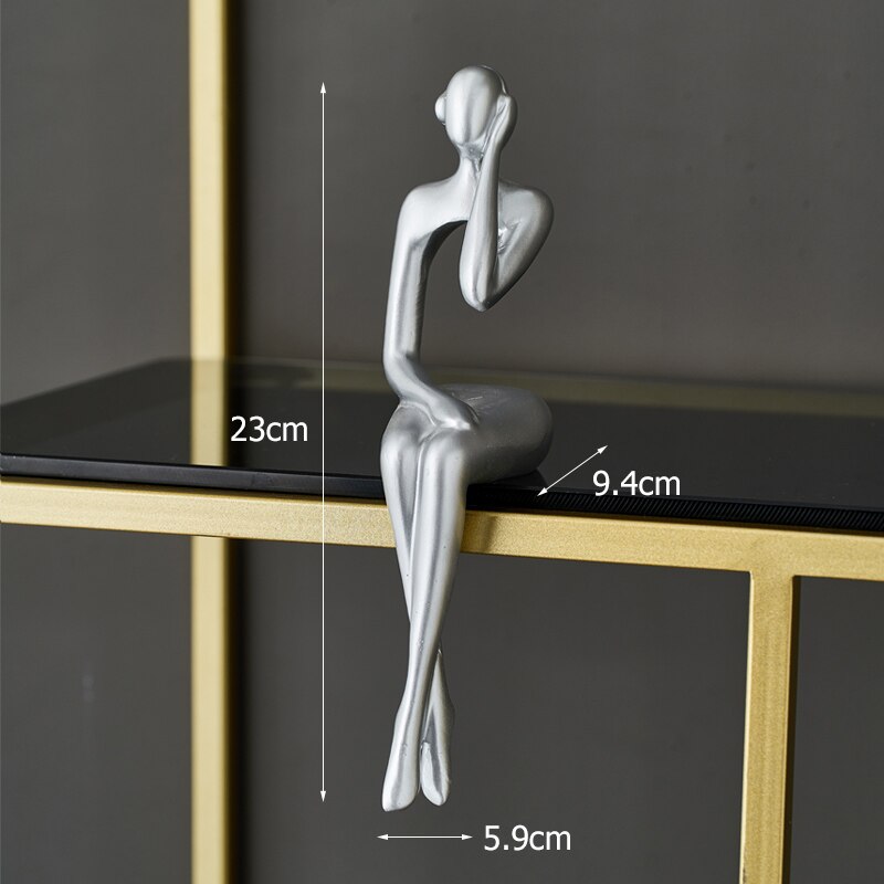 Home Decoration Accessories, Golden Reading Figures