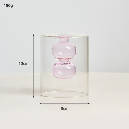 Nordic Home Decor Glass Vase Living Room Decoration Flower Vase Transparent Home Decorations Decorative Glasses Gifts