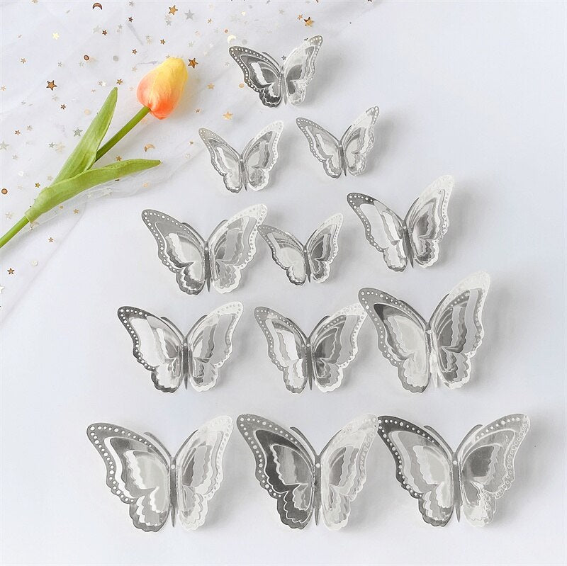 Hollow Layered Butterfly Wall Stickers, Decorative Butterflies for Home Decor