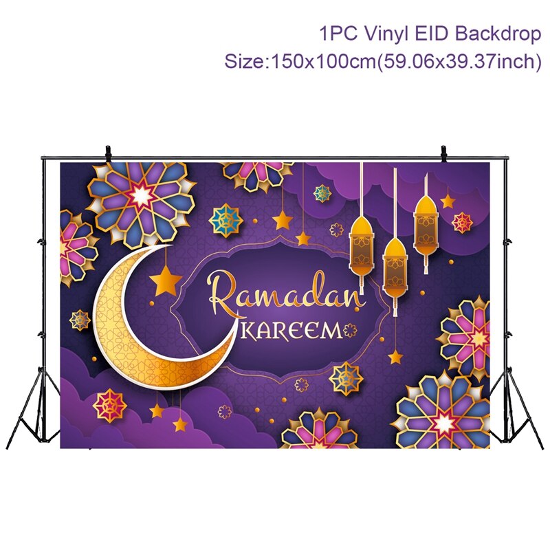 Eid Mubarak Background 2023 Kareem Ramadan Decoration for Home Islamic Muslim Party Supplies Ramadan Mubarak Decor Eid Al Adha