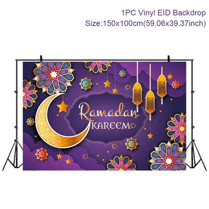 Eid Mubarak Background 2023 Kareem Ramadan Decoration for Home Islamic Muslim Party Supplies Ramadan Mubarak Decor Eid Al Adha