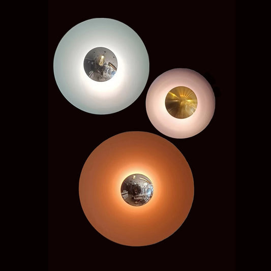 Modern led wall light Round iron wall lamp Nordic creative color living room TV home decor lighting fixture stair bedside lamps