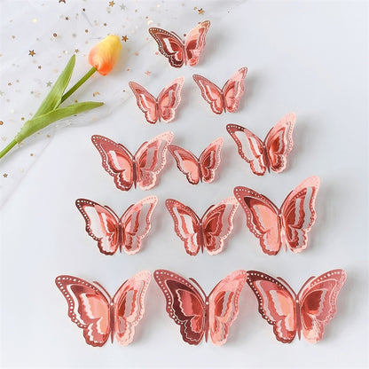 Hollow Layered Butterfly Wall Stickers, Decorative Butterflies for Home Decor