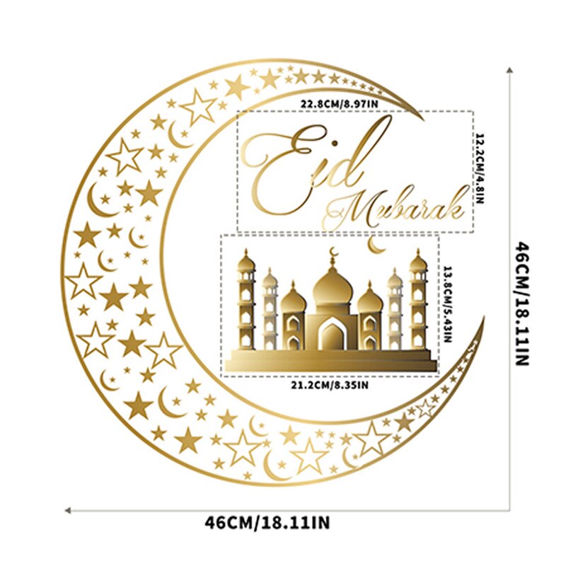 Eid Mubarak Wall Stickers Home Ramadan Decorations Islamic Muslim Eid Party Decor 2023 Eid Mubarak Ramadan Kareem Supplies