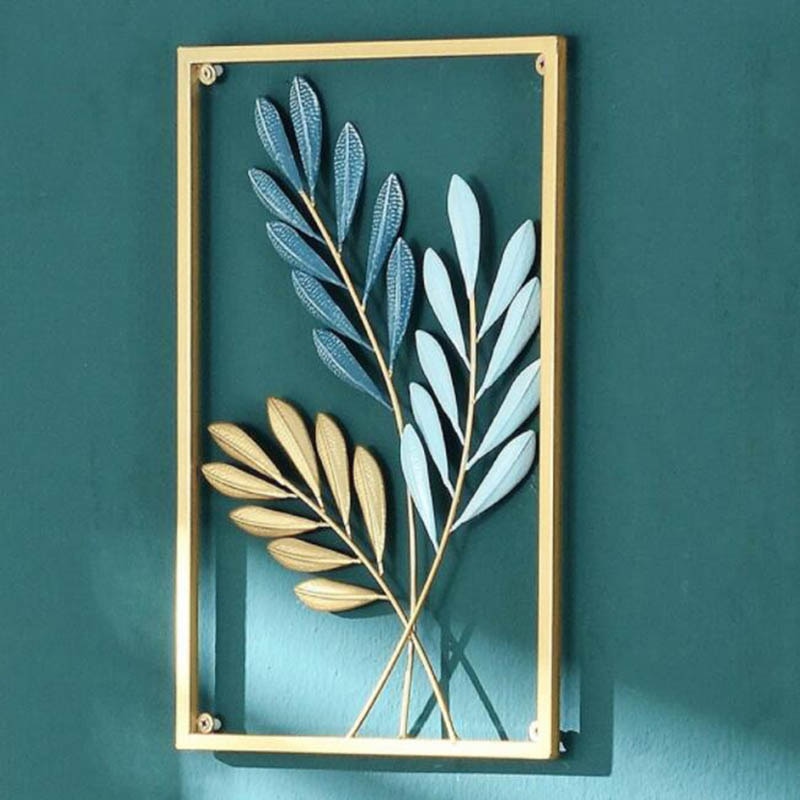 Modern Gold Metal Hanging Leaf Wall Art Decoration