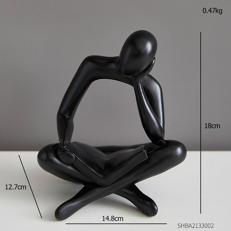 Nordic Home Decoration Abstract Figures Reading Book Statue Study Office Decoration Room Living Room Decoration Accessories Gift