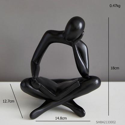 Nordic Home Decoration Abstract Figures Reading Book Statue Study Office Decoration Room Living Room Decoration Accessories Gift