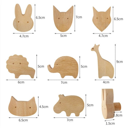 Wooden Hook, Creative Nordic Cute Animal, Wall Hanging Coat Hook Home Decoration.