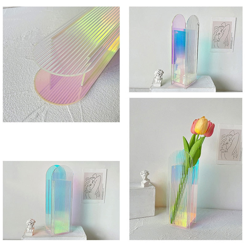 Rainbow Color Acrylic Vases - Home at First Site