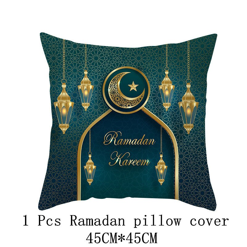 EID Mubarak Cushion Cover Ramadan Decoration for Home Ramadan Kareem Mubarak Muslim Islamic Party Supplies 2023 EID Pillowcase