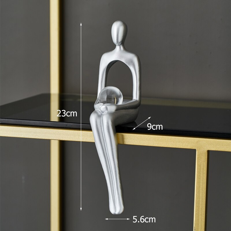 Home Decoration Accessories, Golden Reading Figures