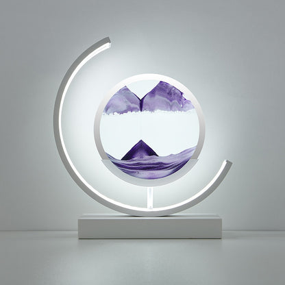 LED quicksand painting hourglass art unique decorative sand painting night light bedroom decoration glass hourglass table lamp