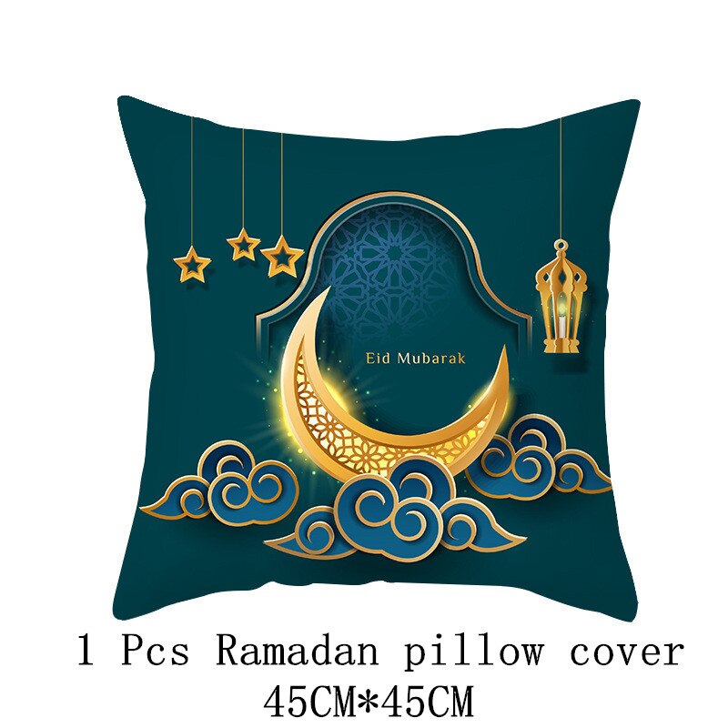 EID Mubarak Cushion Cover Ramadan Decoration for Home Ramadan Kareem Mubarak Muslim Islamic Party Supplies 2023 EID Pillowcase