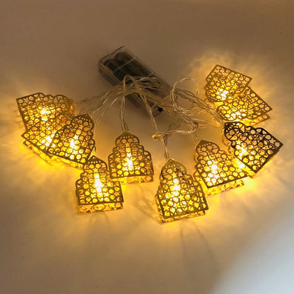 Eid Mubarak Star Moon Led String Lights Ramadan Kareem for Home Decoration Islamic Muslim Festival Party Supplies Eid Al-Fitr