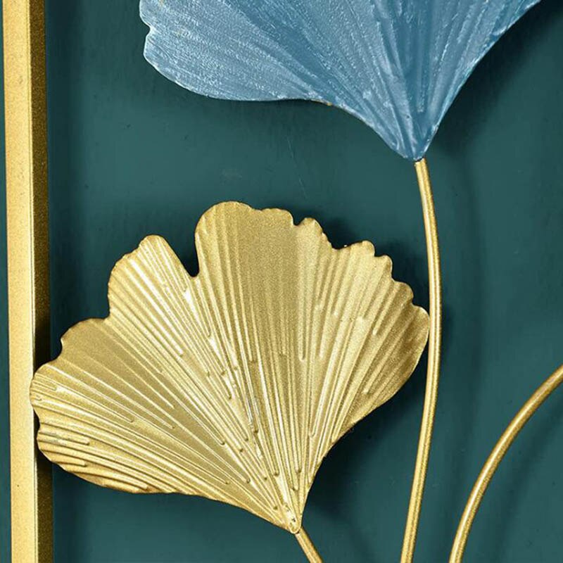 Modern Gold Metal Hanging Leaf Wall Art Decoration