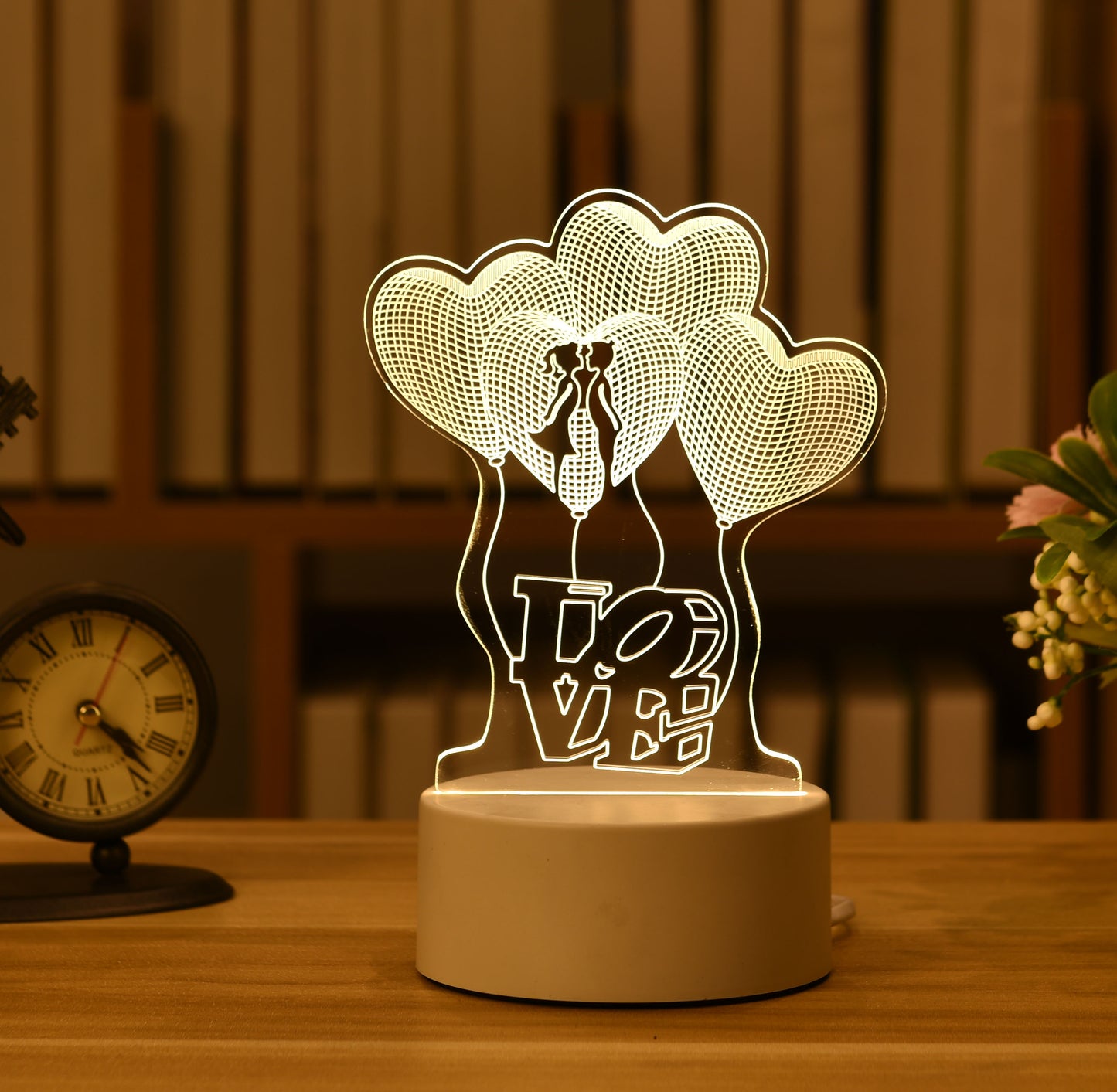 Kids Night Light 3D LED Night Lamp Creative Table Bedside Lamp Romantic Heart Bear Light Kids Gril Home Decor Christmas Gift