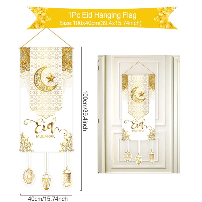 Ramadan Hanging Flag Ramadan Decorations 2023 For Home Kareem Aid EID Mubarak Muslim Islamic Festival Eid Al-fitr Party Supplies