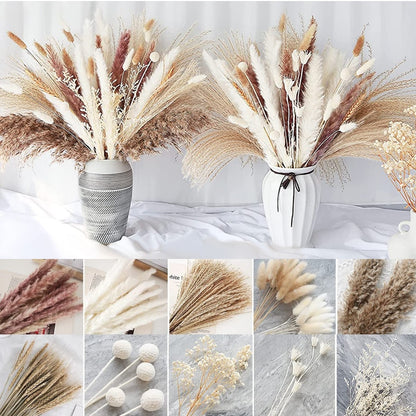 Natural Dried Pampas Grass Bouquet, Nordic Home Decor