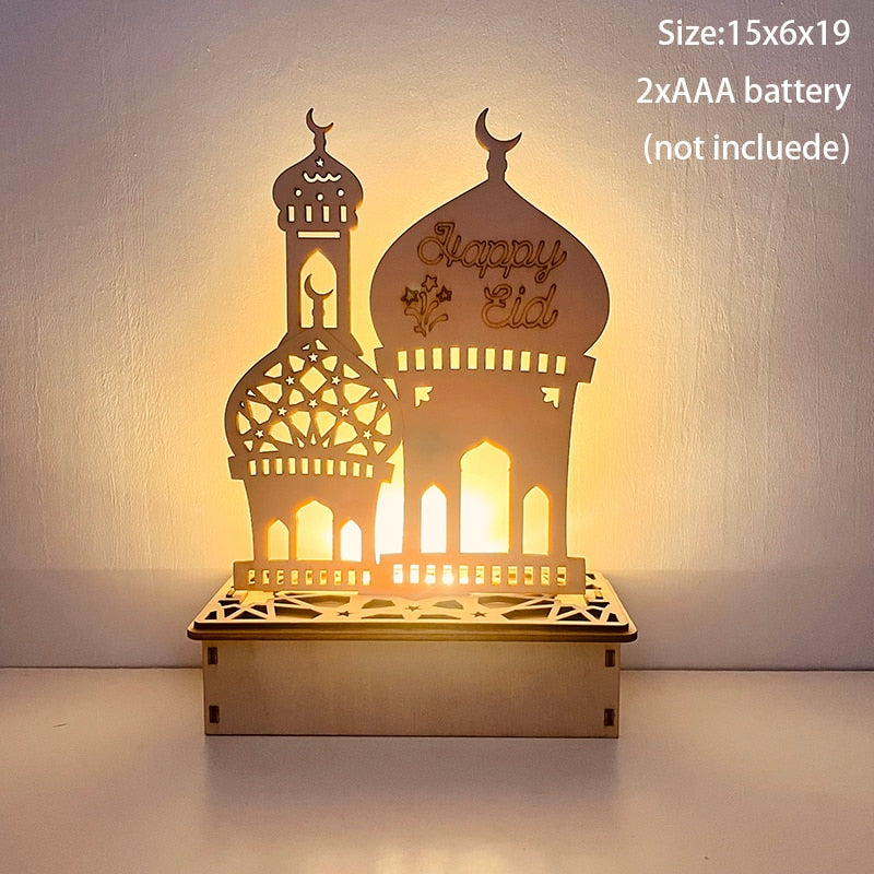 Candle Led Lights For Home - Ramadan Wooden Light Ornament