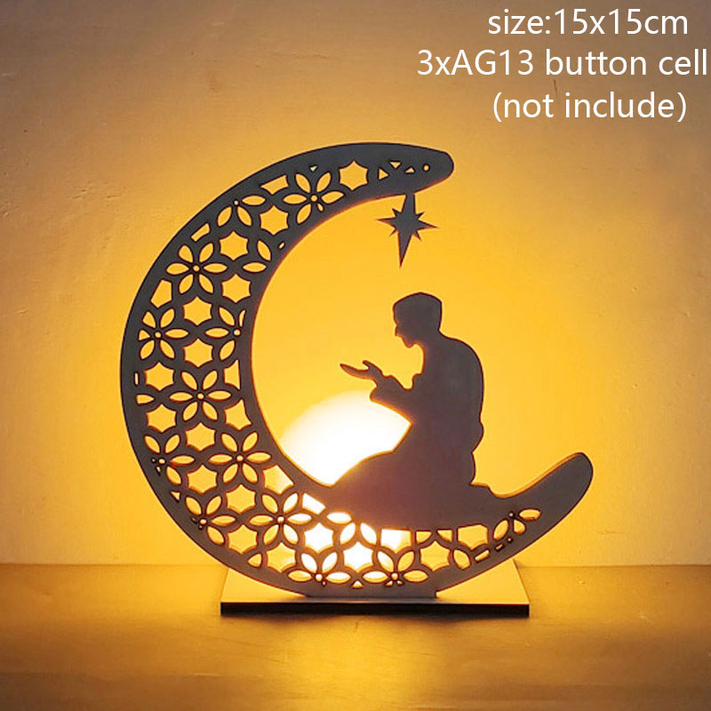 EID Mubarak Lantern LED Light Ornaments Eid Al-Fitr Aid Islamic Muslim Party Decor Supplies Ramadan Kareem Decoration for Home