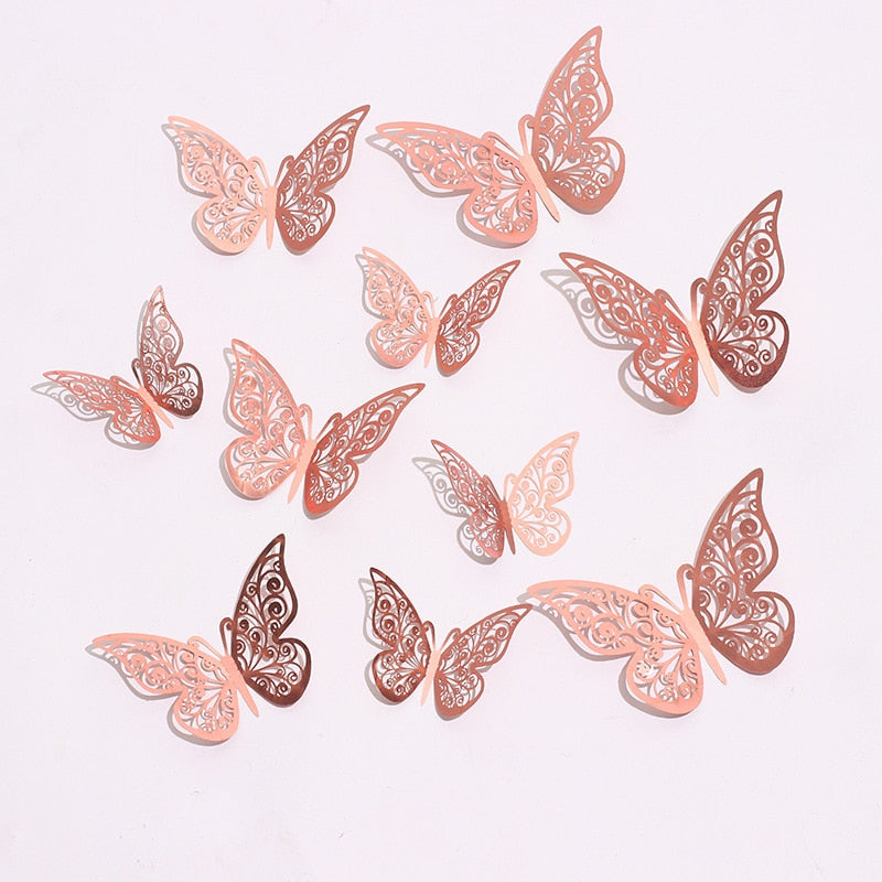 3D Wall Stickers, Hollow Butterfly Wall Stickers for Kids Rooms, Room Decoration