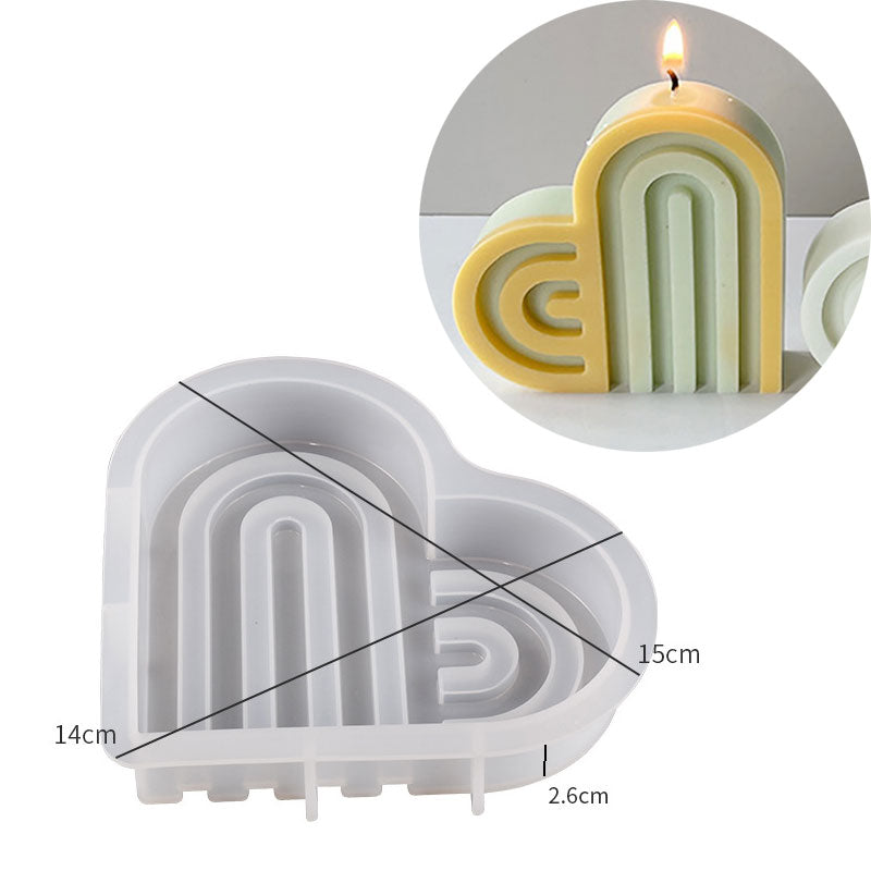 Rainbow Arch Candle Silicone Mold, Resin Plaster Mould Art Craft Home Decor