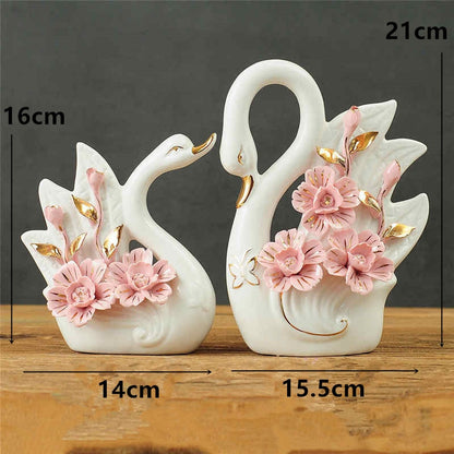 Owl Family Figurines Lovely Dancer Ornament Home Decor Creative Animal Crafts Home Decor Accessories  Wedding Gift for lovers