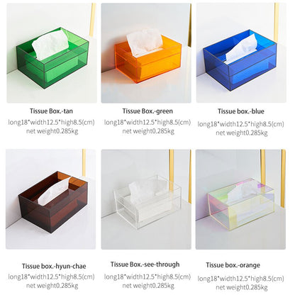 Modern Acrylic Tissue Box Transparent Fashion Napkin Holder Home Decoration Living Room Desk Decor Accessories Decorative Box