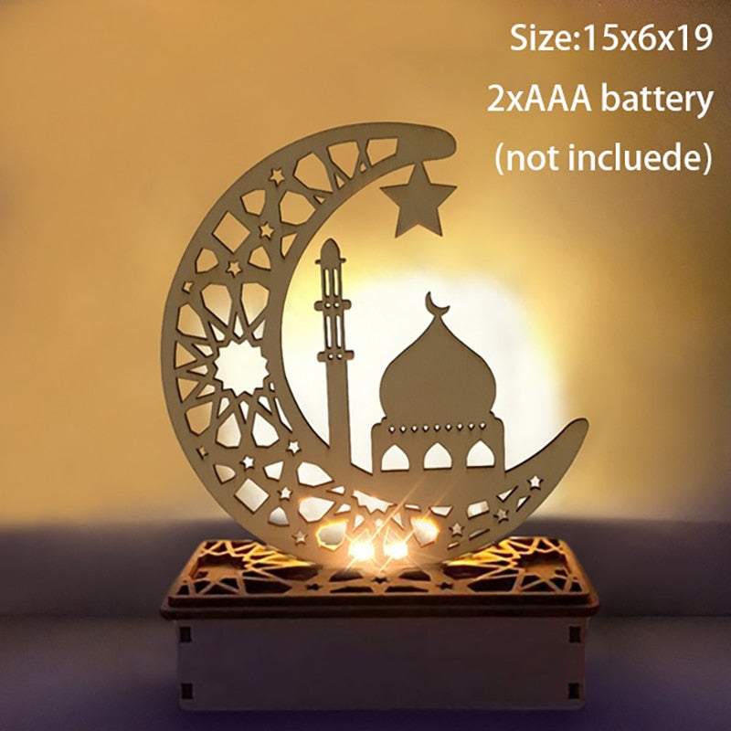 Candle Led Lights For Home - Ramadan Wooden Light Ornament