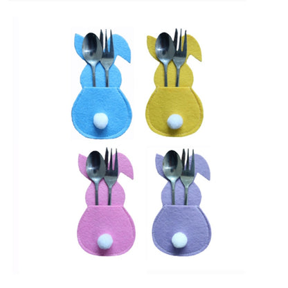 Easter Bunny Felt Cutlery Holder, Tableware Accessories.